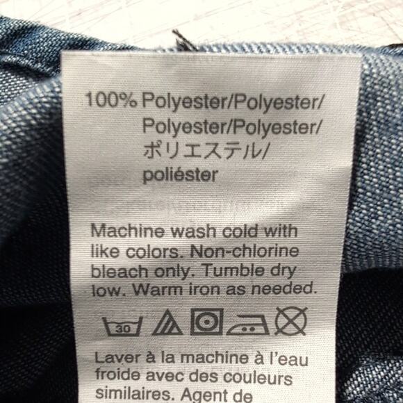 Madewell Denim Courier Button Front Shirt in Metallic Dots, Women's XS - Picture 7 of 10